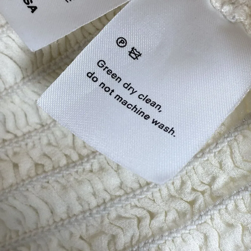 Reformation long sleeve‎ Smocked crop top Womens Small Y2K boho - flaw